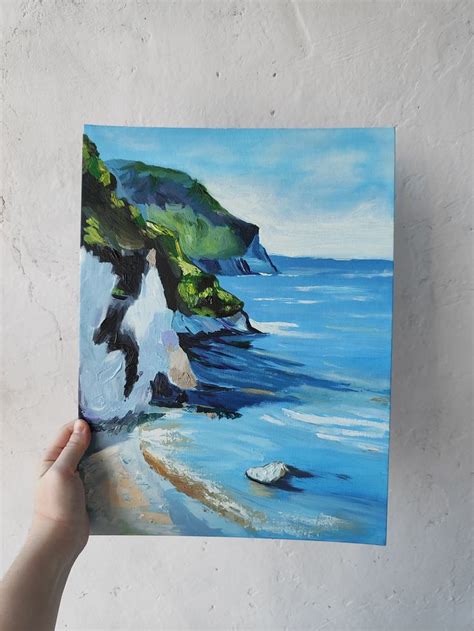 Картина на холсте маслом Горы и море 🌊