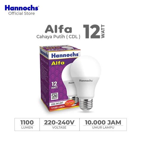 Jual Lampu LED Hemat Energi Hannochs Alfa 12 Watt Putih Cool Daylight