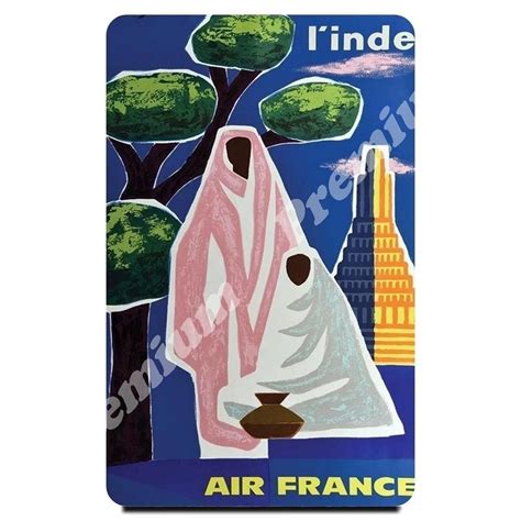 Индия Сувенирный магнит Винтажный плакат | Air france, Fine art posters ...