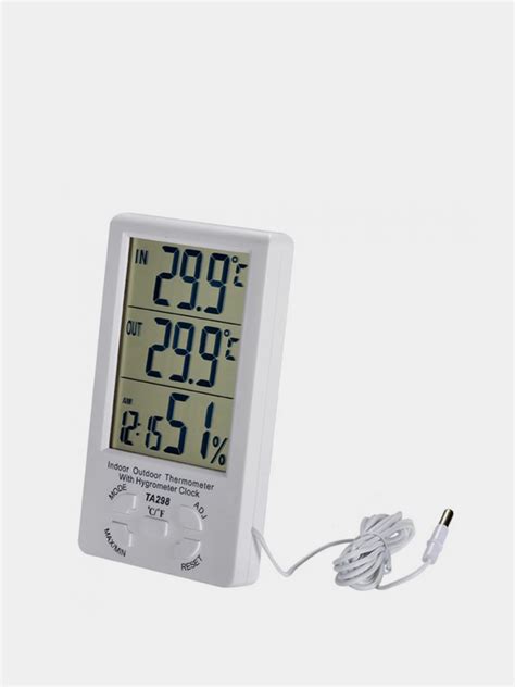 Термометр-гигрометр TA 298 с часами, датчиком температуры, влажности ...