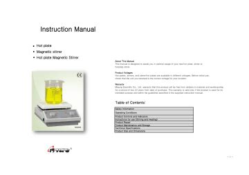 Mtops MS300HS Hot Plate Magnetic Stirrer Instruction Manual Manualzz
