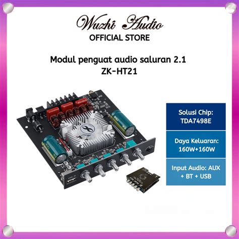 Jual Wuzhi Audio | ZK-HT21 Bluetooth digital power amplifier modul 2.1 ...