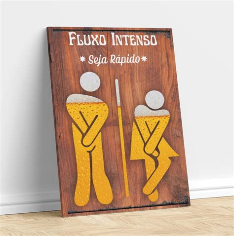 Placa Decorativa Banheiro Fluxo Intenso X Cm Quadro Elo