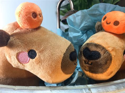 Capybara Plush Cute Capybara Plush Capybara With Yuzu Etsy