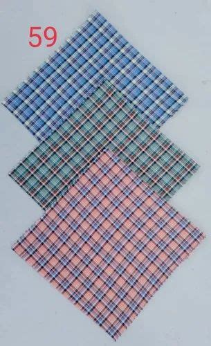 Poly Blend Inch Brokan Twill Check Shirting Fabric Multicolor