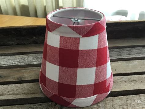 Red And White Buffalo Check Gingham Chandelier Lampshade Large Etsy