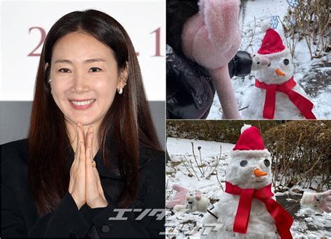 Chosun Online 朝鮮日報 チェ・ジウの娘、ママと一緒に雪だるまづくり手袋もはめてあげて温かい心遣い