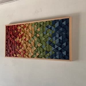 Wood Wall Art-colorful Art Maple Frame-modern Wall Art-modern Art ...