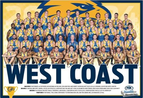 West Coast Eagles 2024 Afl Football Team Poster Laminated Big 420mm