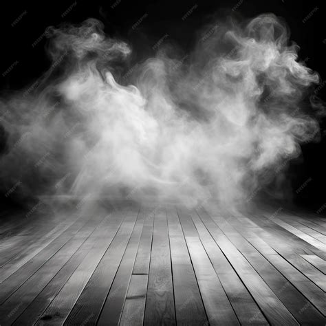 Premium AI Image | Abstract black and white smoke wallpaper with wooden ...