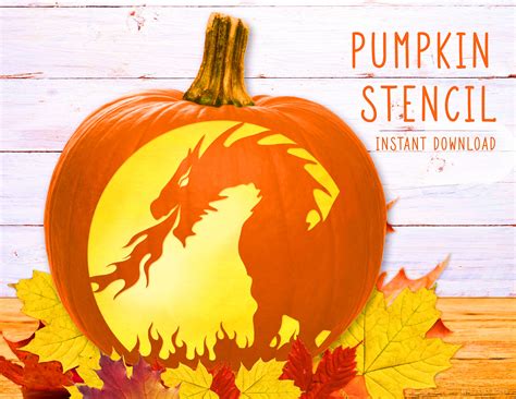 Printable Dragon Pumpkin Carving Stensils