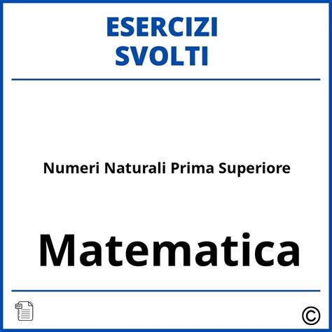 Esercizi Matematica Prima Superiore Svolti Soluzioni Pdf