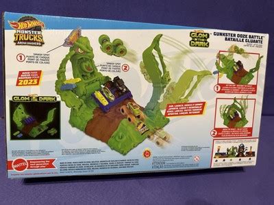 Hot Wheels Monster Trucks Arena Smashers Glow In The Dark Gunkster Set Target