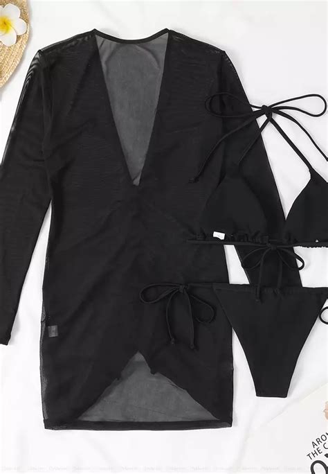 Buy Its Me Pcs Sexy Mesh Solid Color Bikini Swimsuit Online Zalora Philippines