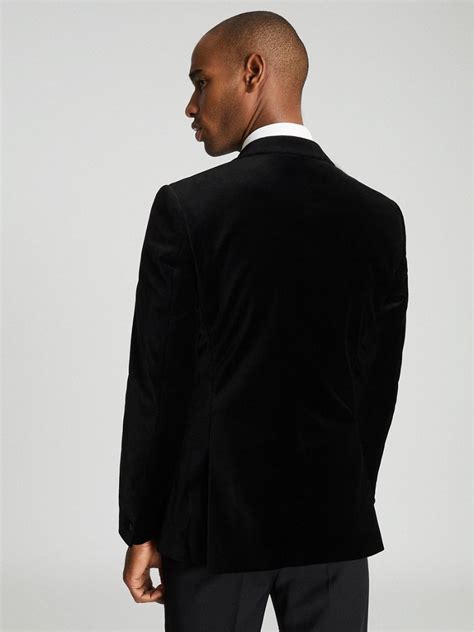 Reiss Ace Velvet Blazer In Black Endource