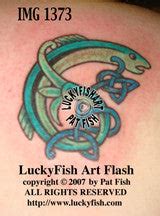 salmon tattoo  celtic charm design luckyfish art
