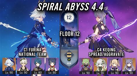 Furina National Team Keqing Spread Aggravate Spiral Abyss Floor 12