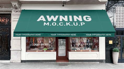 Free Shop Awning Window Logo Mockup Psd Good Mockups Shop Awning