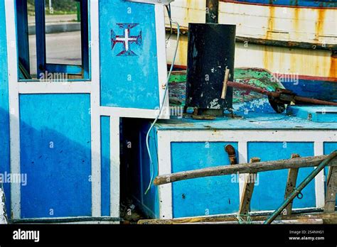 Old Fishing Vessel Detail Stock Photo Alamy