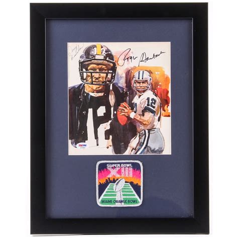 Terry Bradshaw And Roger Staubach Signed 135x175 Custom Framed Print