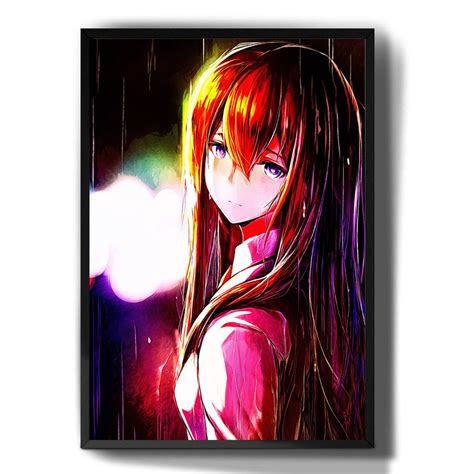 Quadro Decorativo Emoldurado Kurisu Makise Steins Gate Anime Art Para