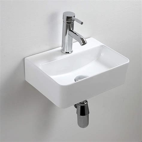 Fregadero Compacto De Cer Mica Blanca Rectangular Lavabo De Ba O