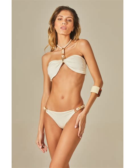 Partes De Abajo De Bikini Bottom Sahara Off White Luxor Texture Marca