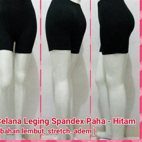 Jual Celana Leging Spandex Paha Hitam Short Hot Pants Pant Legging Pendek Dalaman Underwear