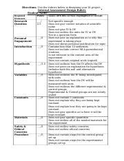 Designing Your IA Project: Rubrics and Elements for Internal | Course Hero