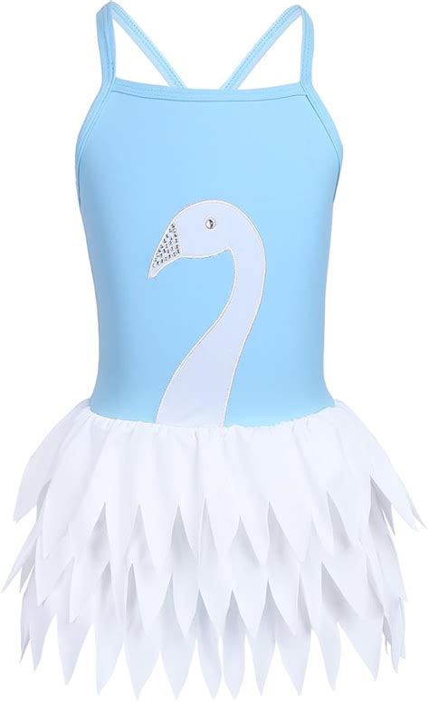 ranrann ranrann Mädchen Badeanzug Einteiler Bademode Schwan Badekleid Kinder Bikini Tankini