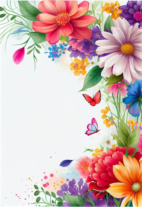 Free Colorful Flower Border Design