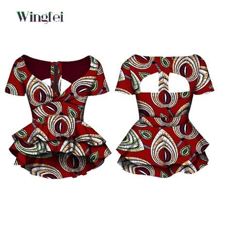 Dashiki African Clothes For Women Bazin Riche Sexy V Neck Crop Top Shirts Ankara Fashion African