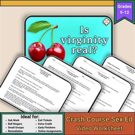 Crash Course Sex Ed Worksheet Pack Episode 6 Is Virginity Real