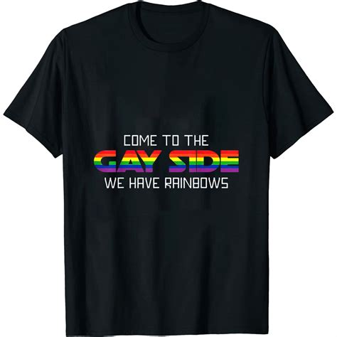 Womens Gay Side Pun Humor Rainbow Pride Flag Lgbtq Funny Lgbt Gift T Shirt Black Large Walmart