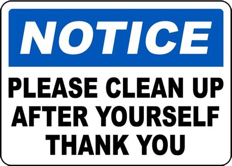 notice attention  clean    sign save