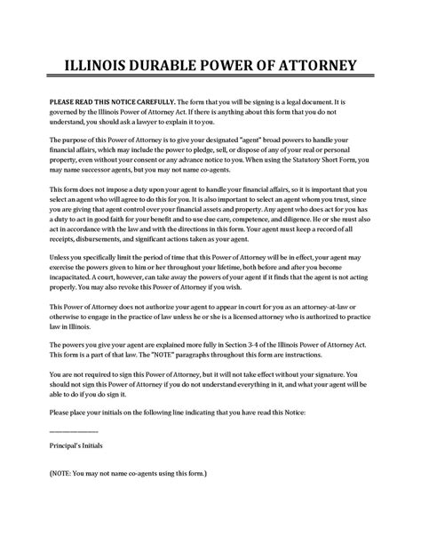 Illinois Power Of Attorney Forms 10 Types Requirements