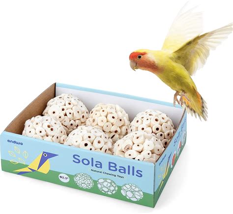 Amazon Andwe Bird Toy Sola Ball Natural Soft Chew Shredding