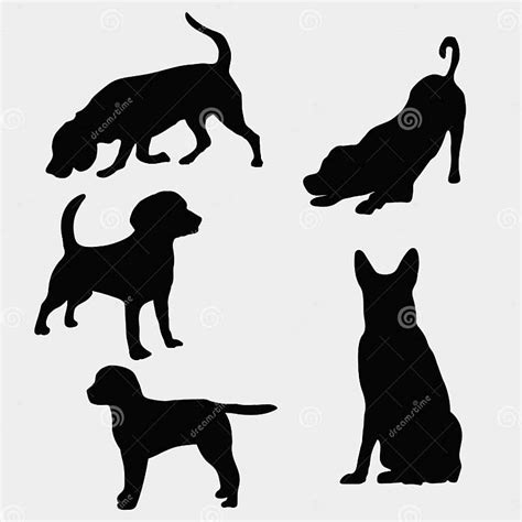 Dog Silhouette Vector Art Work Bundle Stock Vector Illustration Of