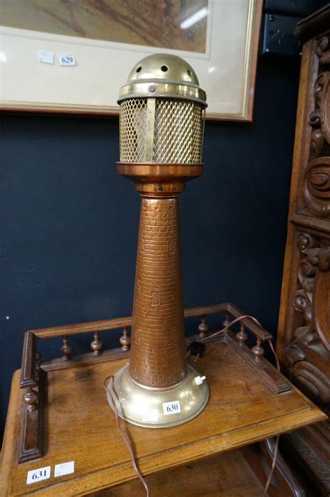 Sold At Auction Vintage Copper Brass Lighthouse Lamp With Revolving