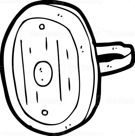 Hand Drawn Black And White Cartoon Medieval Shield 39942899 Png