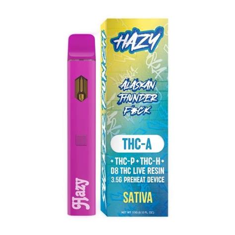Hazy Extrax Alaskan Thunder Fuck THC A 3 5g Pre Heat Disposable Best Wholesale Smoke Shop In USA