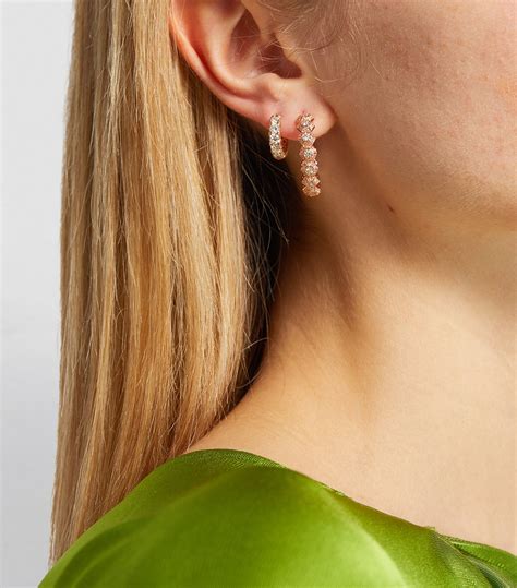 Bee Goddess Rose Gold And Diamond Honey Earrings Harrods Us