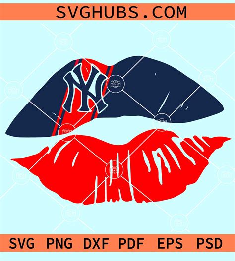 New York Yankees lips svg, NY baseball svg, Go Yankees Svg, Retro ...