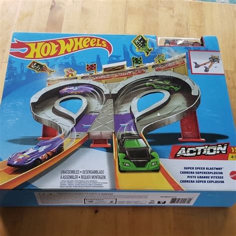 Mattel Toys Hot Wheels Super Speed Blastway Track Set Hot Wheels Car Dualtrack Racing Poshmark