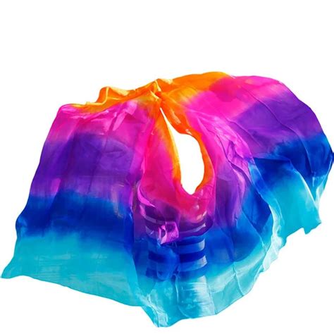 Silk Veils Belly Dancing Mixing Color Veil Women Silk Scarf Silk Veils