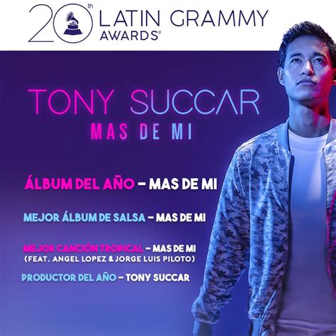 Tony Succar Logra Cuatro Nominaciones Al Latin Grammy 2019 Wow La Revista