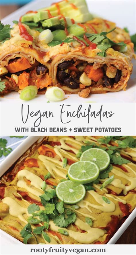 Vegan Enchiladas With Black Beans And Sweet Potatoes