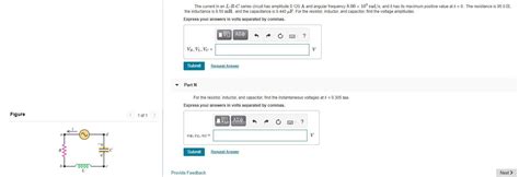 Solved The Current In An L R C Series Circuit Has Amplitude Chegg