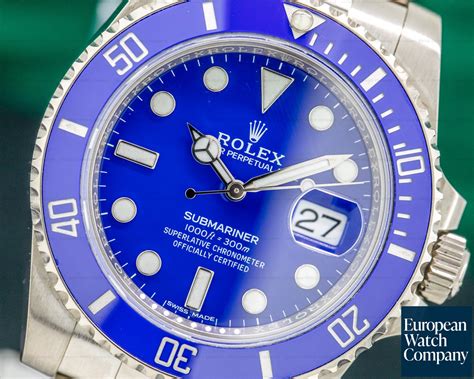 Rolex 116619LB Submariner 18K White Gold Blue Dial 32600 European