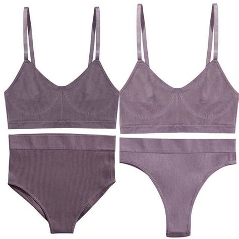 Ensemble Sexy De Sport Pour Femmes Lingerie Push Up String Soutien Gorge Actif Sans Couture